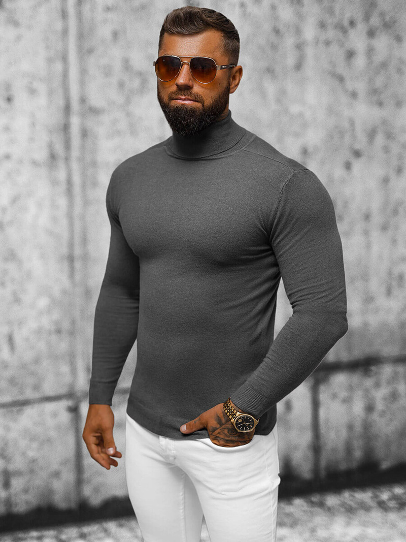 Pánský Svetr Grafitový OZONEE NB/MMB600/3Z