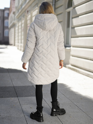 Dámská dlouhá zimní bunda ecru OZONEE JS/5M3352/280