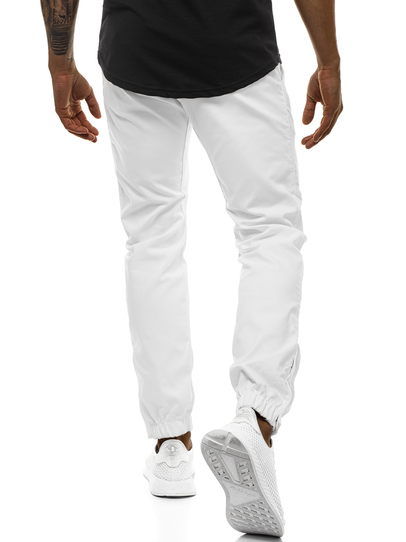 Pánské Kalhoty Chino Jogger Bílé OZONEE A/0952