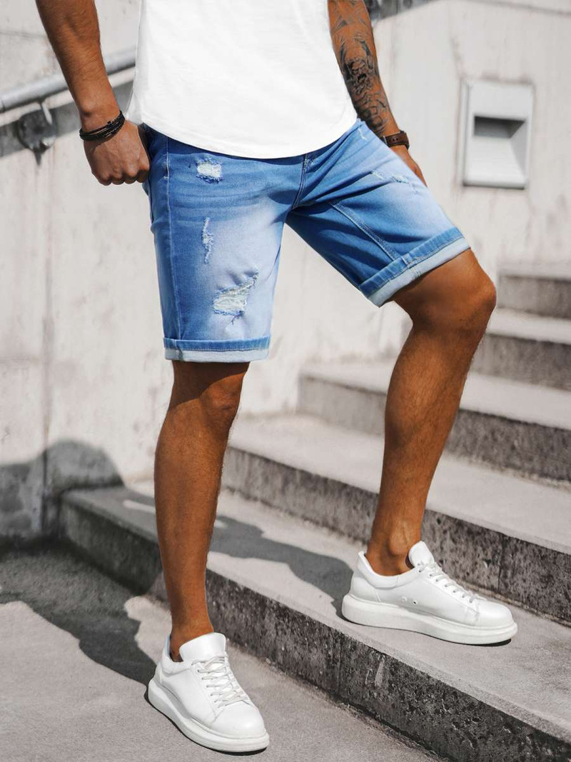 Pánské Džínové Kraťasy Světle-Modré OZONEE NB/MP0060BZ