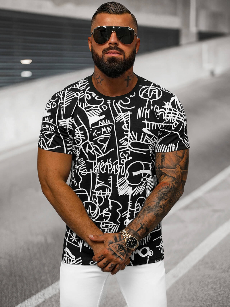 Pánské Tričko Černé OZONEE O/T1269/3