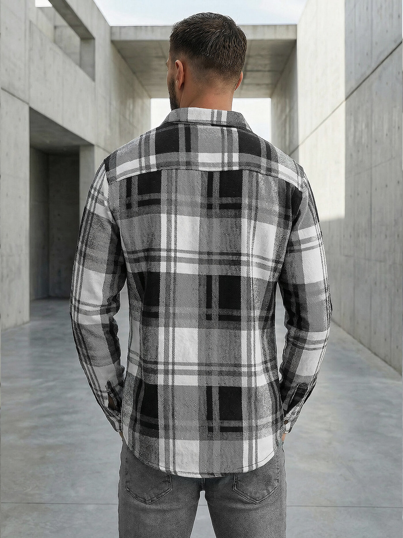 Pánská košile černobílá OZONEE NB/MC728N/3Z