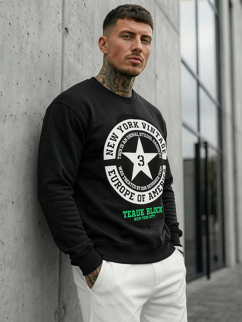 Pánská Mikina Černá OZONEE JS/8B1768/3