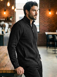 Pánský Svetr Černý OZONEE JS/59B3611/3