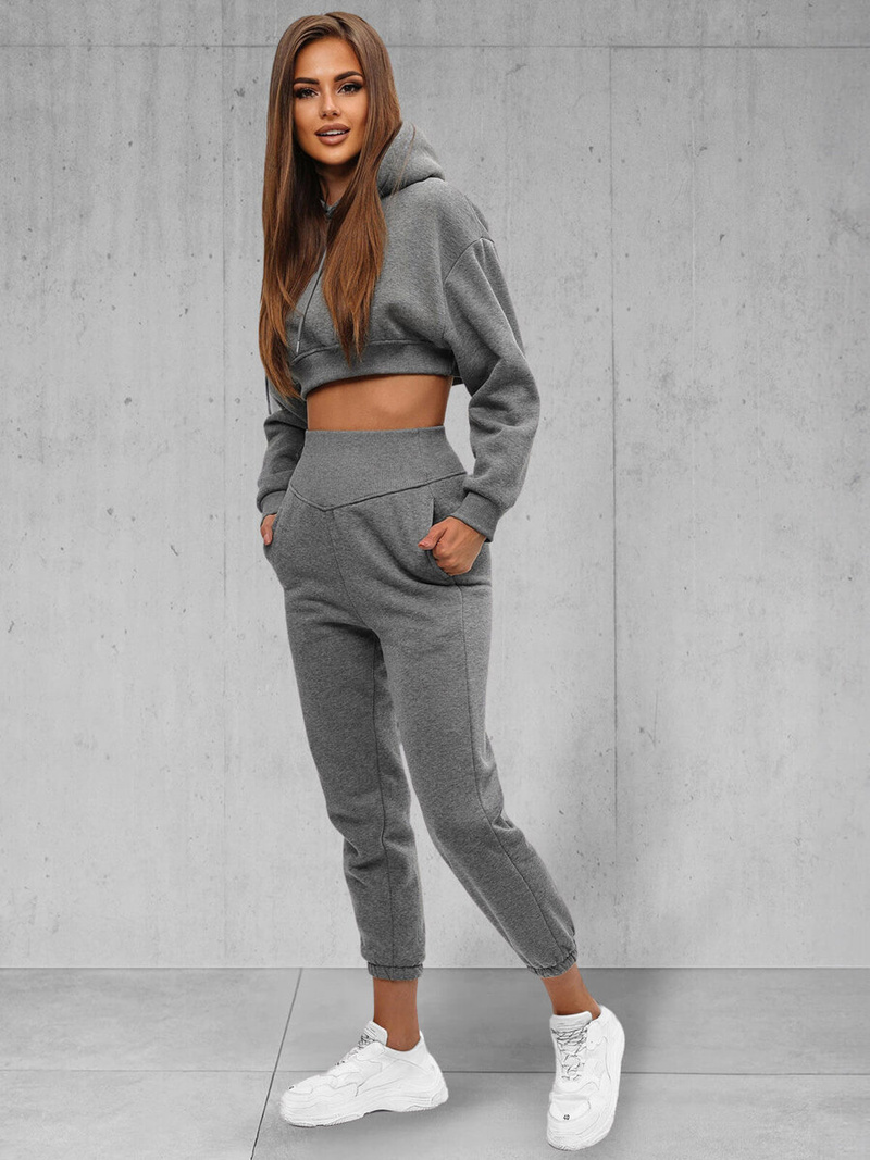 Dámská dvoudílná tepláková souprava grafitová OZONEE JS/8C68/5Z