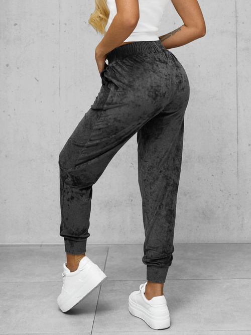 Dámské Velurové Tepláky Grafitové OZONEE JS/92K527/5