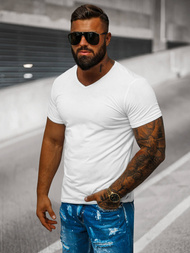 Pánské Tričko Bílé OZONEE JS/712007Z 