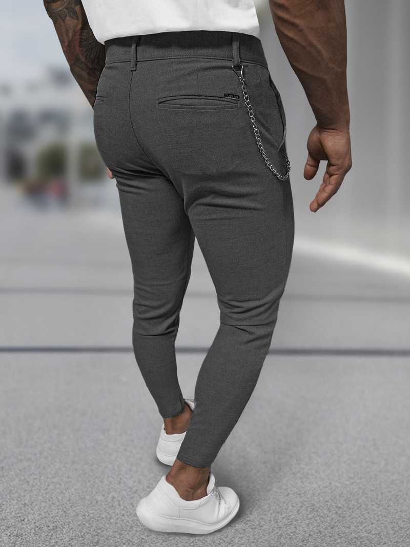 Pánské Chino Kalhoty Grafitové OZONEE DJ/3300