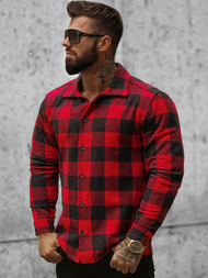 Pánská Košile Černo-Červená OZONEE O/L0149