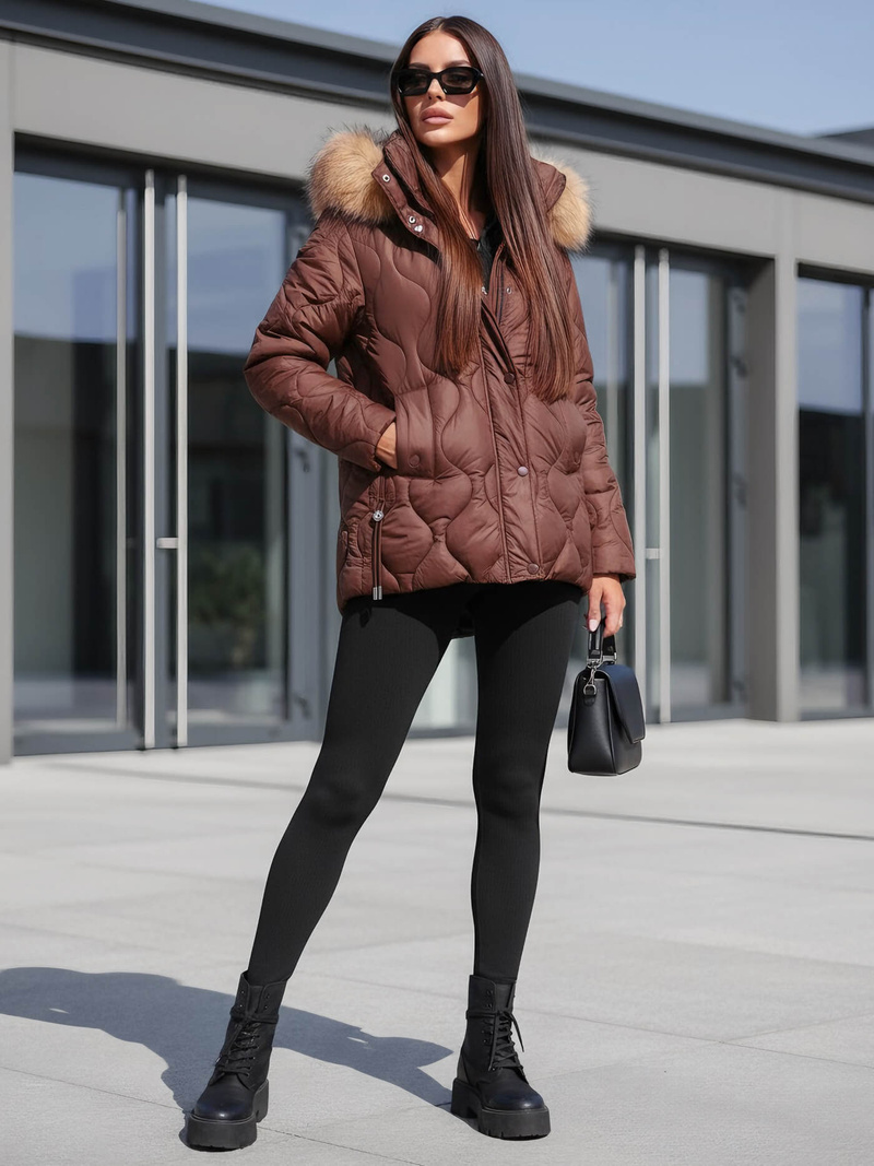 Dámská Bunda Čokoláda OZONEE JS/5M3226/158Z