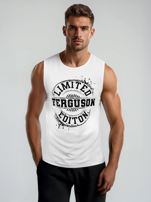 Pánské Tílko Bílé OZONEE JS/8B1725/1