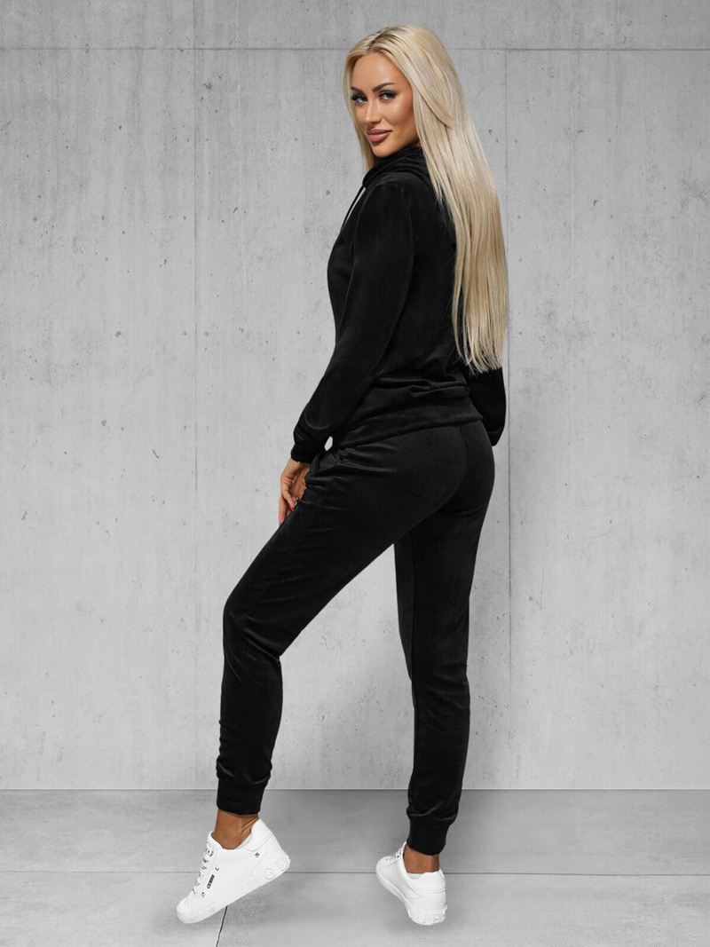 Dámská velurová tepláková souprava černá OZONEE JS/8C1176/3