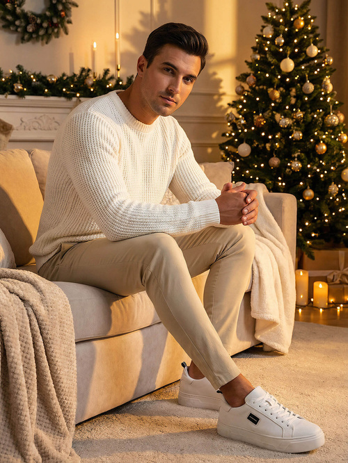 Pánské Chino Kalhoty Béžové OZONEE O/P4049Z