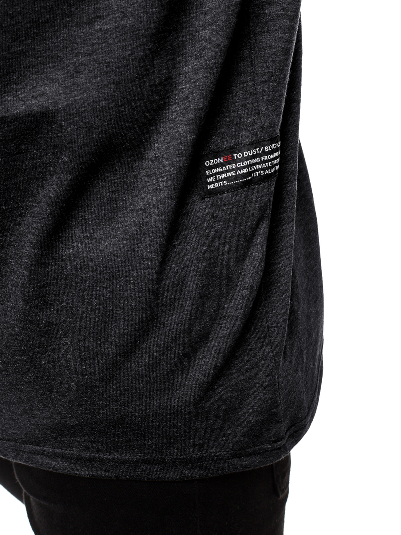 Pánské Tričko S Dlouhým Rukávem Grafitový OZONEE O/1292Z