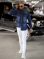 Pánská džínová košile modrá OZONEE O/51410