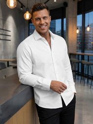 Pánská Košile Bílá OZONEE V/V189