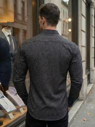 Pánská Košile Černá OZONEE V/V184Z