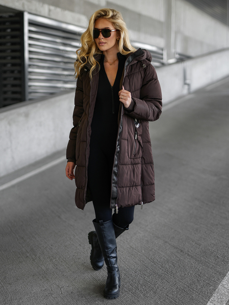 Dámská Zimní Bunda Čokoláda OZONEE JS/16M9302/158