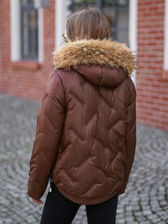 Dámská Zimní Bunda Čokoláda OZONEE JS/5M3331/158