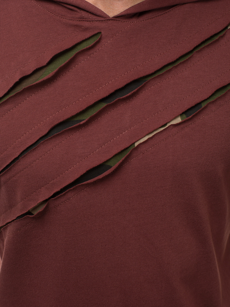 Pánské Tričko Vínový OZONEE A/1185Z