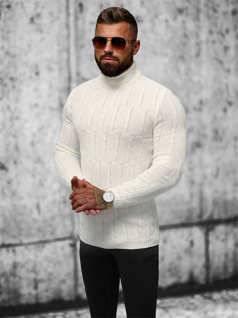 Pánský Svetr Ecru OZONEE L/2665Z