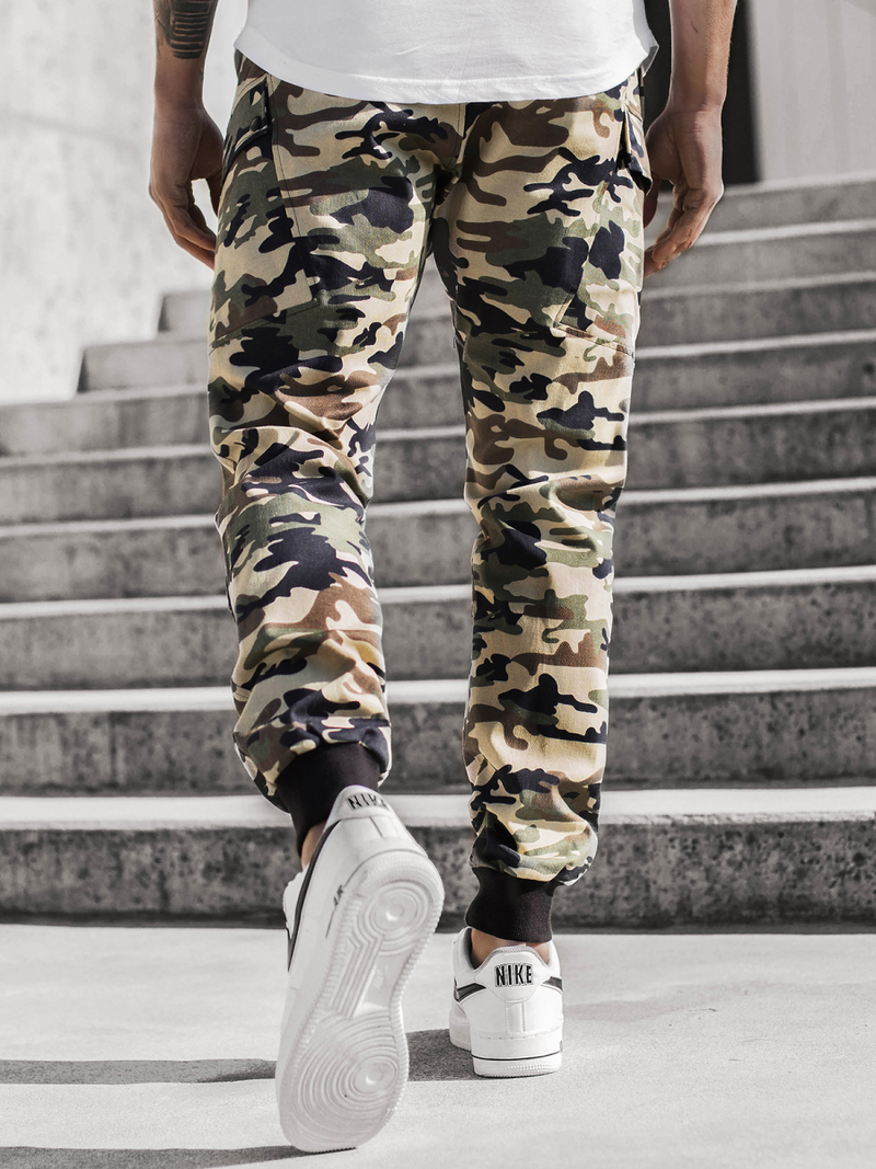 Pánské Kalhoty Jogger Béžové-Maskáčovové OZONEE O/11103