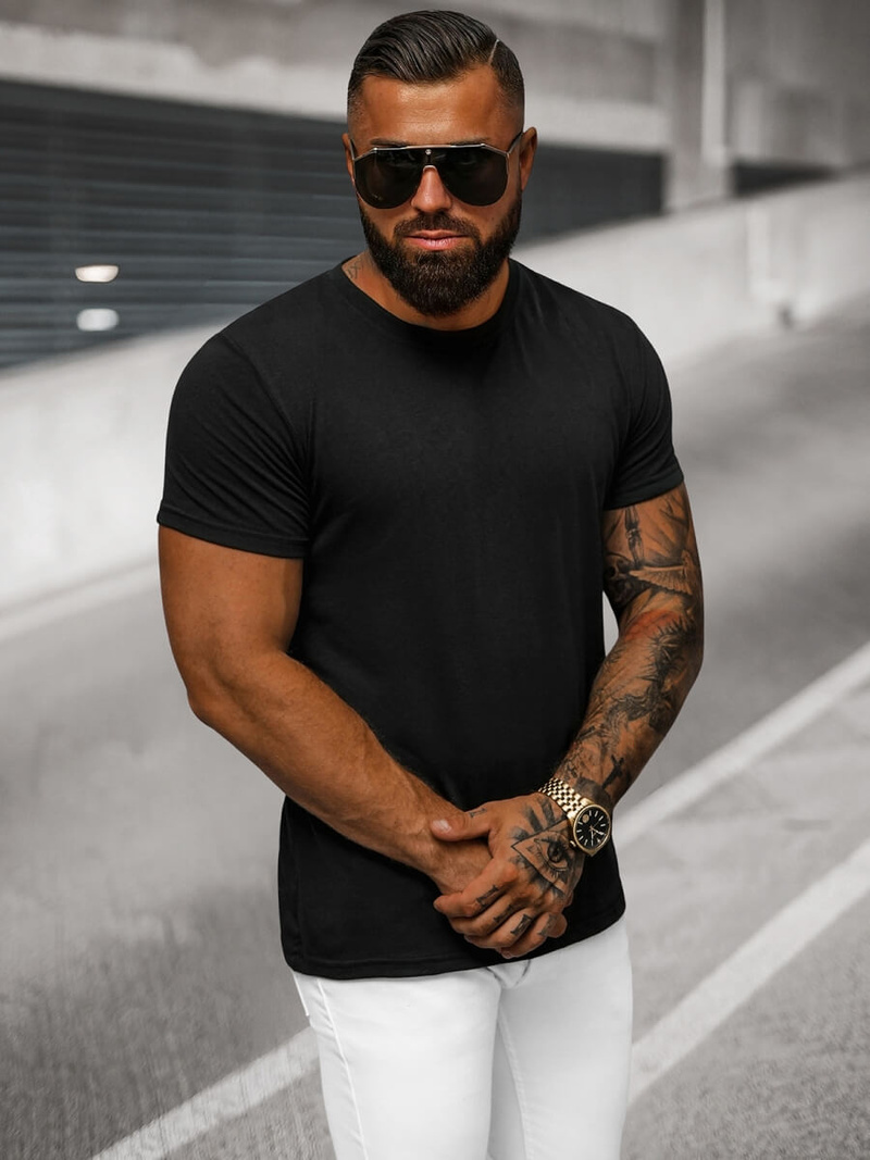 Pánské Tričko Černé OZONEE O/T1277/3