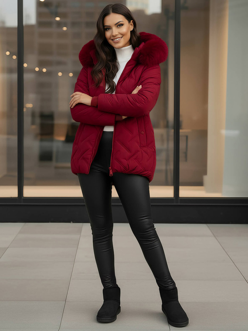 Dámská Bunda Vínová OZONEE JS/16M9296/06Z