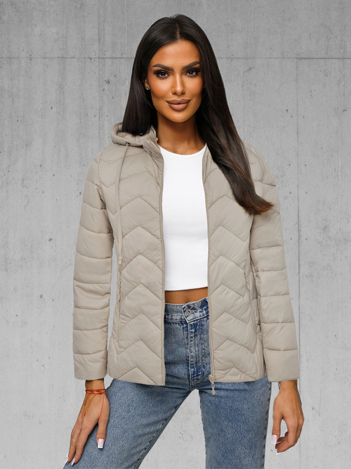Dámská Bunda Béžová OZONEE JS/16M9232/62