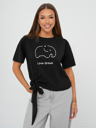 Dámské Tričko Černé OZONEE JS/RJ77247