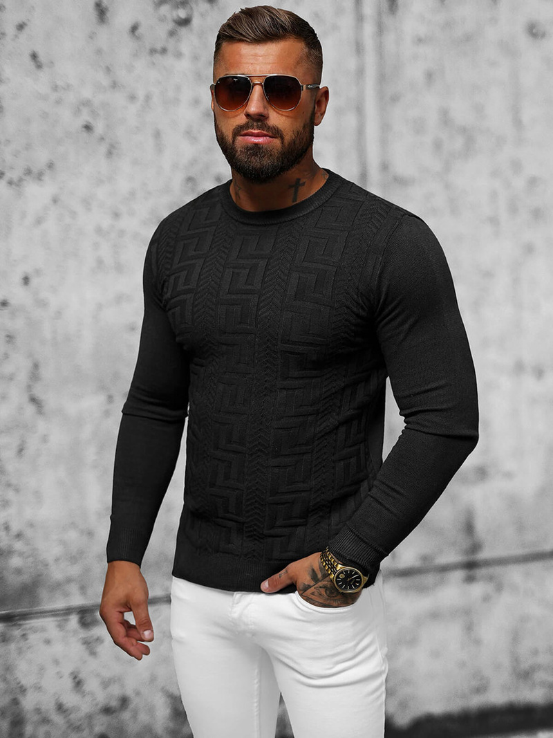 Pánský Svetr Černý OZONEE O/ZZ190126