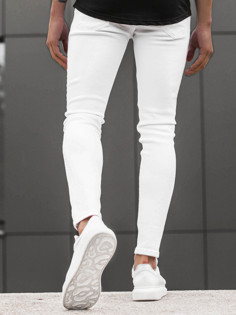 Pánské Džíny Bílé OZONEE DR/2062