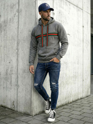 Pánská Mikina Grafitová OZONEE JS/8B1735/5Z