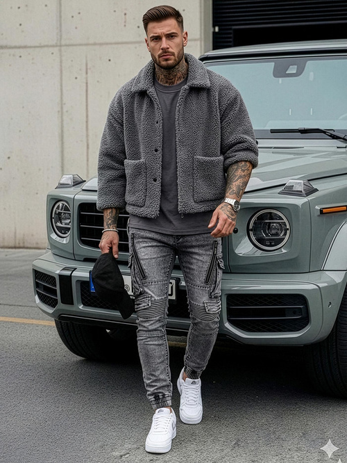 Pánské Džíny Grafitové OZONEE O/E10017Z