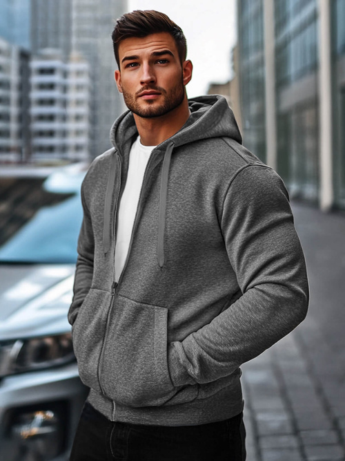 Pánská Mikina Tmavě-Šedá OZONEE JS/2008Z