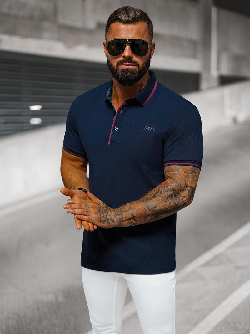 Pánské Polo Tričko Námořnická Modřá OZONEE O/DA758