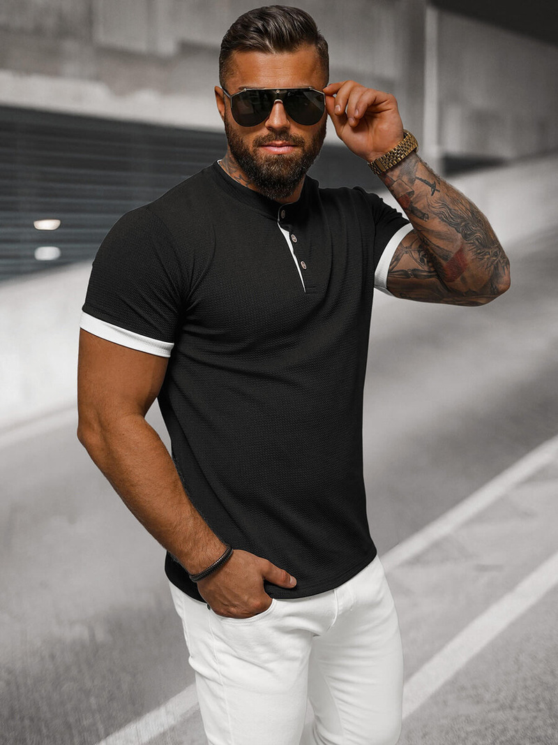 Pánské Tričko Černé OZONEE O/M011