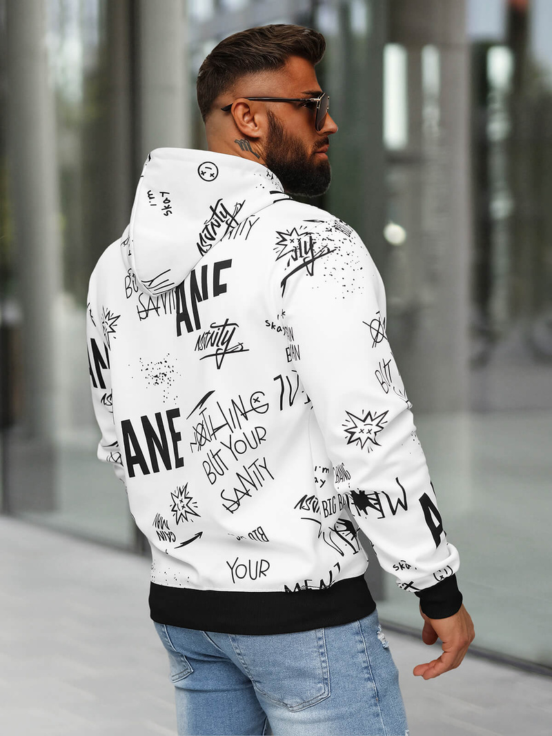 Pánská Mikina Bílá OZONEE JS/8B1229/1