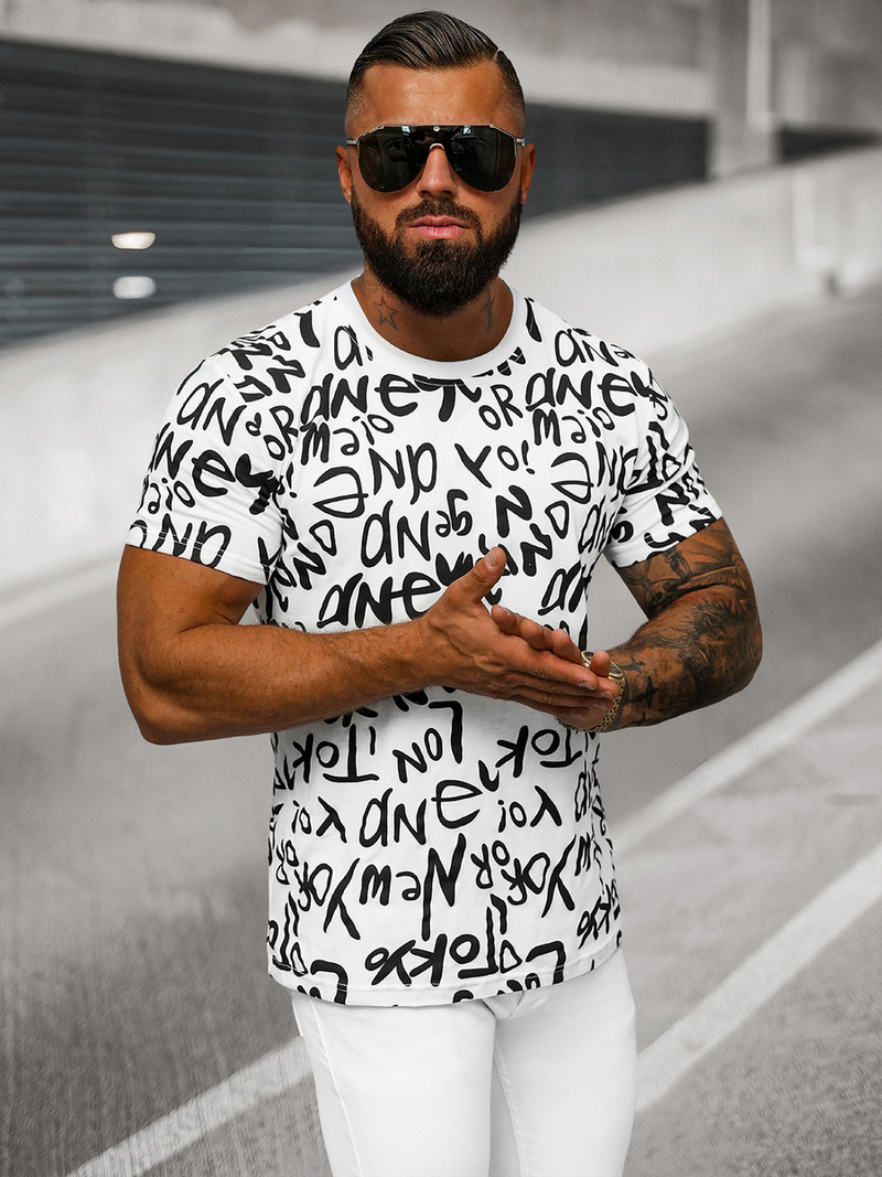 Pánské Tričko Bílé OZONEE O/T1268/1