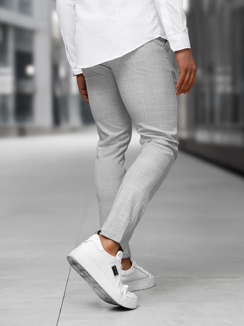 Pánské Chino Kalhoty Šedé OZONEE DJ/5505Z