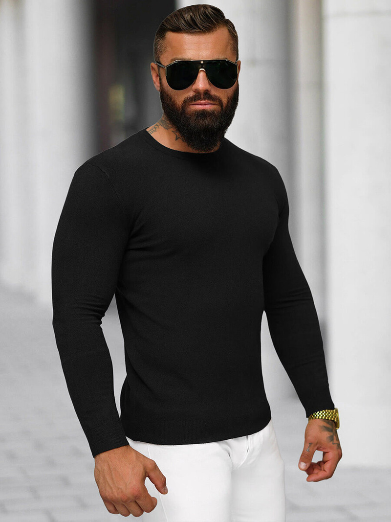 Pánský Svetr Černý OZONEE NB/MMB602/4Z