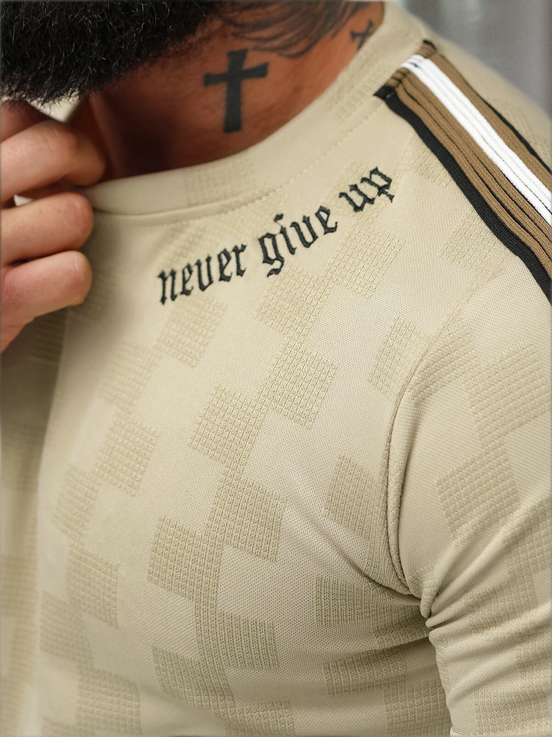 Pánské Tričko Béžová OZONEE O/QS11621