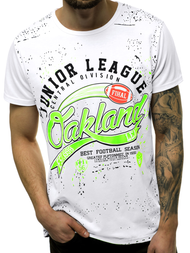 Pánské Tričko Bílé OZONEE JS/KS1975