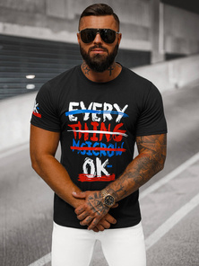 Pánské Tričko Černé OZONEE O/8T1266/3