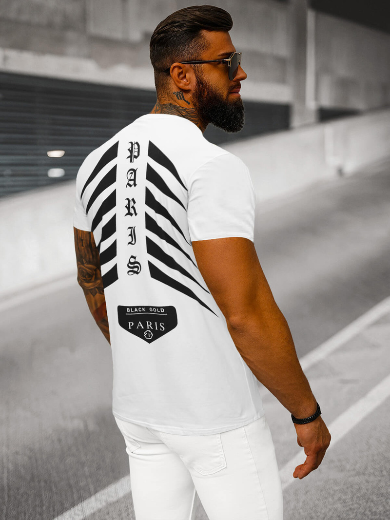 Pánské Tričko Bílý OZONEE NB/MT3054Z