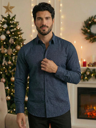 Pánská Košile Námořnická Modřá OZONEE V/V186Z