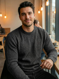 Pánský Svetr Grafitový OZONEE JS/59B3607/5