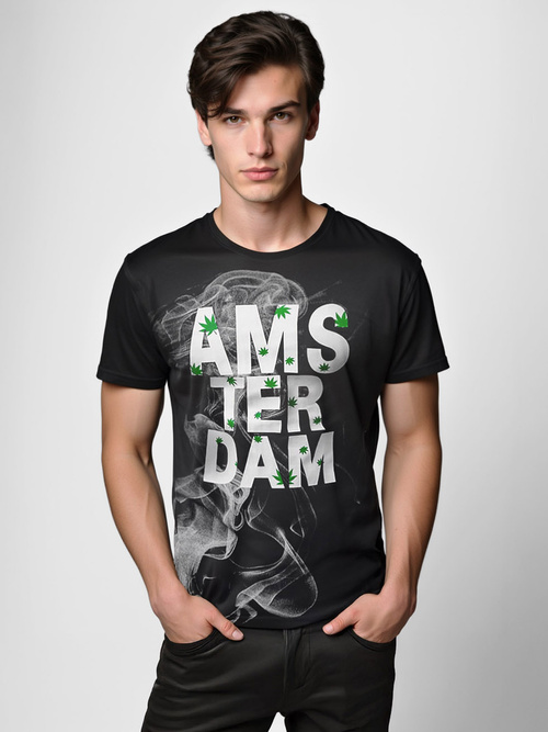 Pánské Tričko Černé OZONEE O/T128/3Z