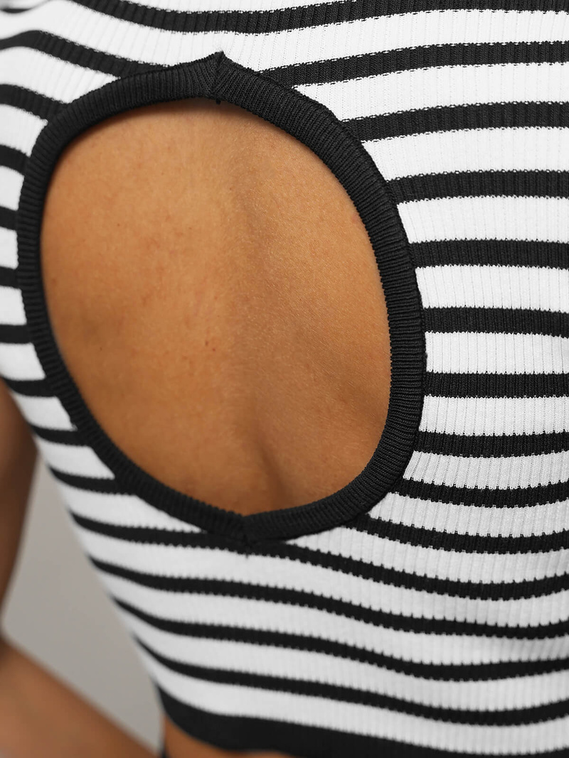 Dámská Souprava Černo/Bílé - Top a Sukně OZONEE O/JK262