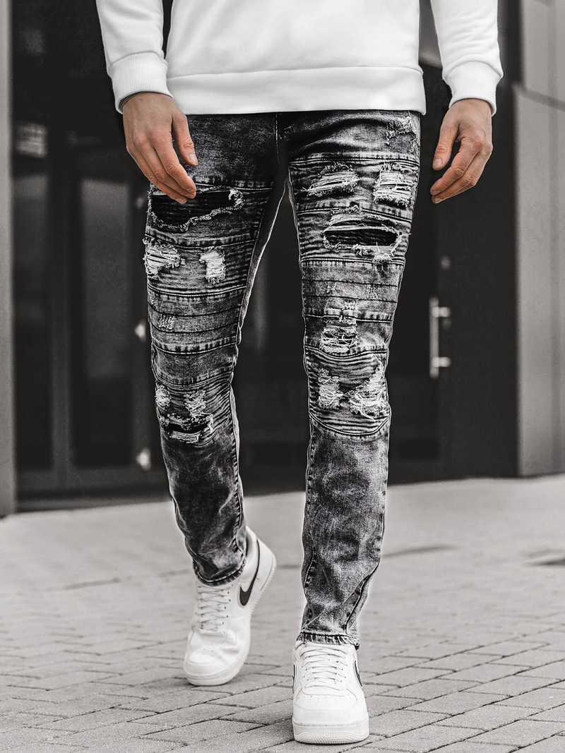 Pánské Džíny Grafitové OZONEE V/19194